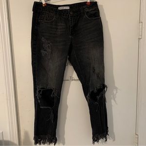 Zara Basic Z1975 Denim Size 4 Women’s Skinny Jeans Distressed Black a9